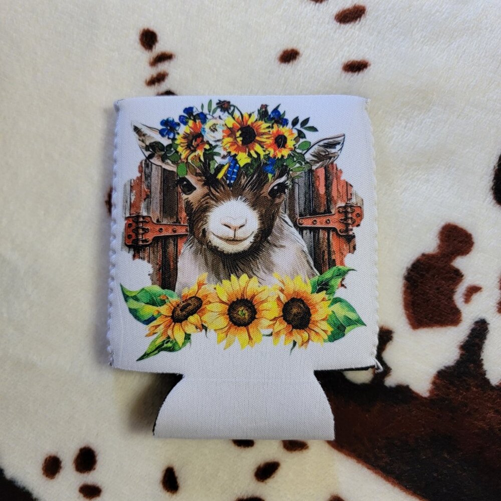 5 For $25 Baby Goat Western 12OZ Beverage Koozie Neoprene Drink Can Cooler